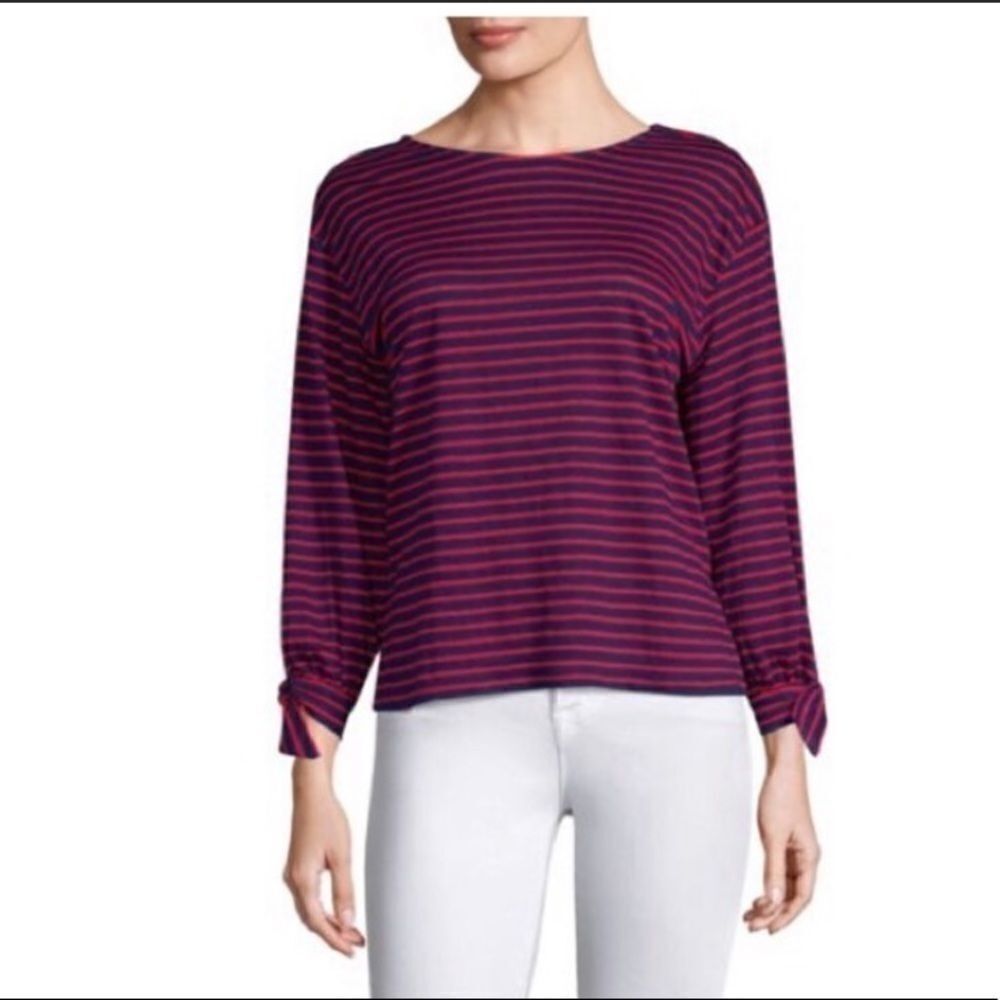 Joie | Linen Long Sleeve Striped Top